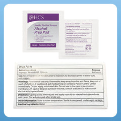 HCS textured skin prep pads offer a reliable surface for quick cleansing.