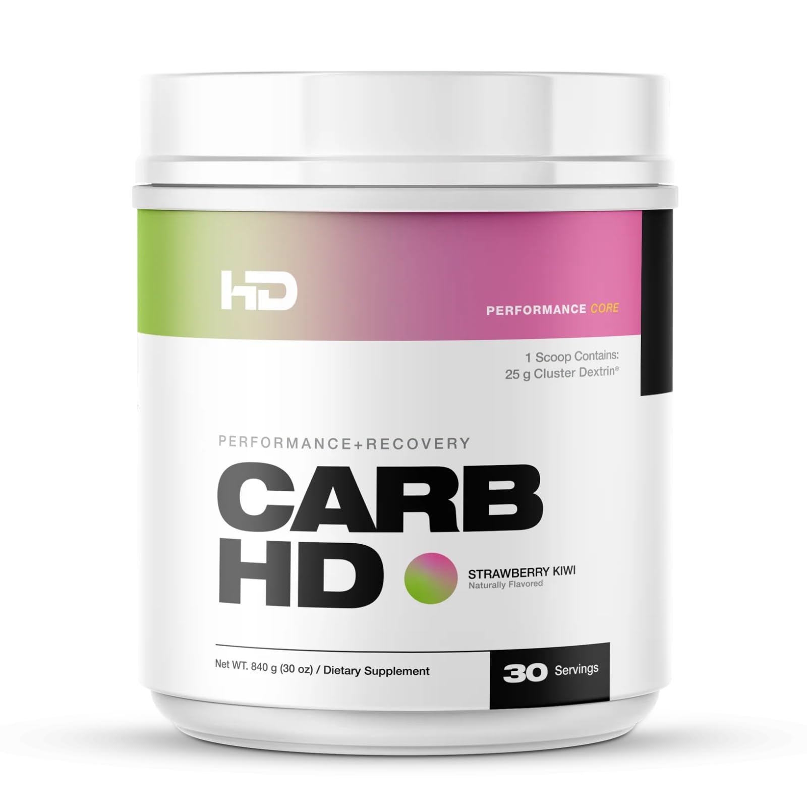 HD Muscle CarbHD strawberry kiwi tub for sustained energy and hydration.