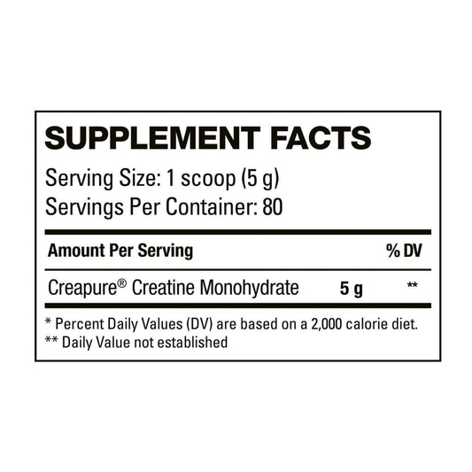 HD MUSCLE CreaHD Creapure powder tub emphasizes purity and high-quality ingredients.