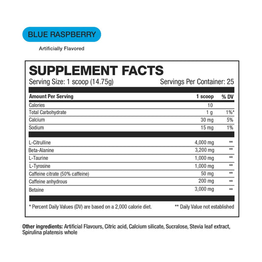 HD MUSCLE PreHD Essential bottle close-up highlighting transparent, non-proprietary ingredients.