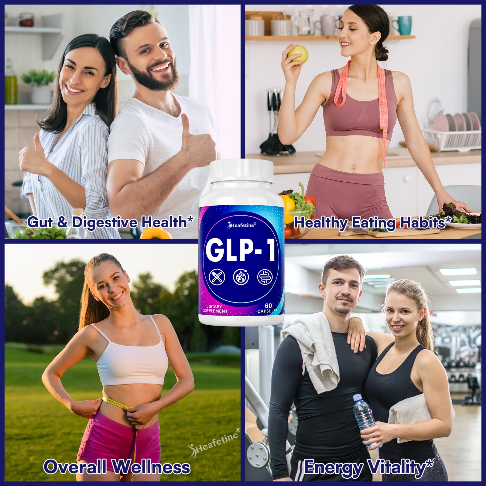 Heafetine GLP-1 energy support concept hints at daily vitality.