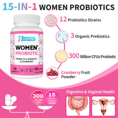 Heafetine bottle front highlighting 15-in-1 formula with prebiotics for immune and digestive health