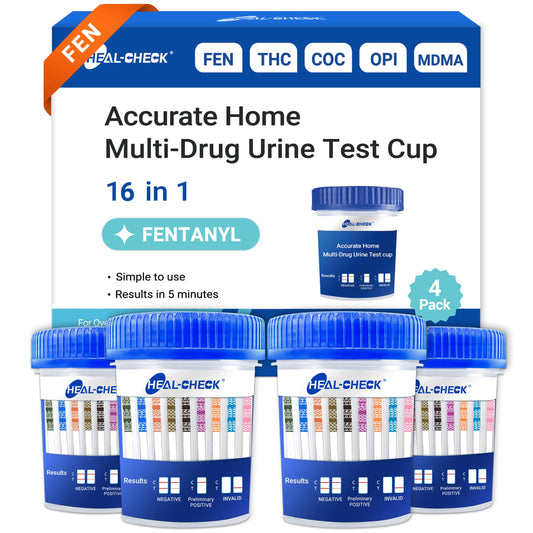 HEAL-CHECK fentanyl detection in a urine test cup for safer at-home screening.