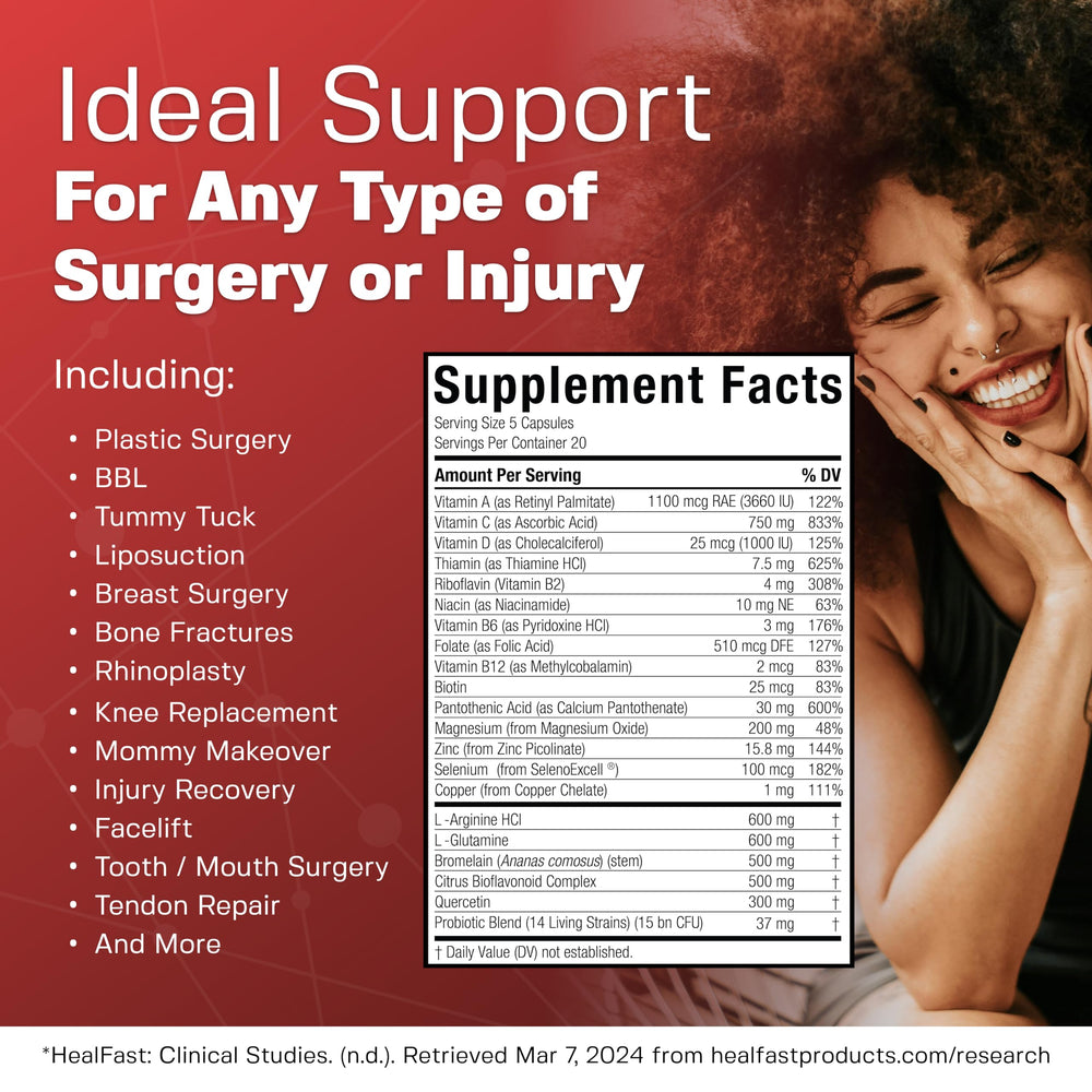 HealFast flavorless pill closeup demonstrates easy daily supplementation.