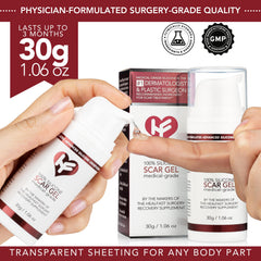 HealFast silicone scar gel bottle on display for precise application