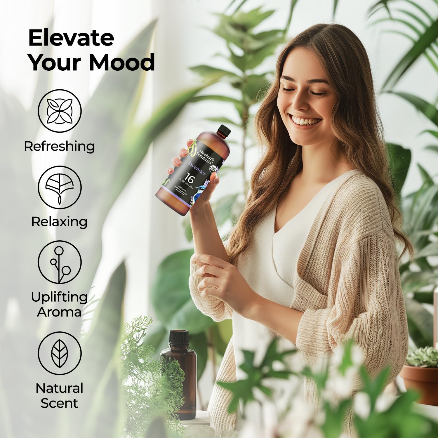 Healing Solutions lavender oil for cleaning in a large 16oz bottle