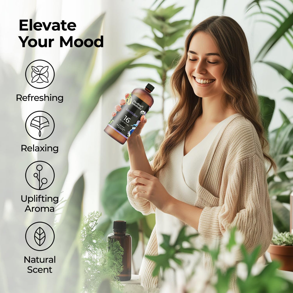 Healing Solutions lavender oil for cleaning in a large 16oz bottle