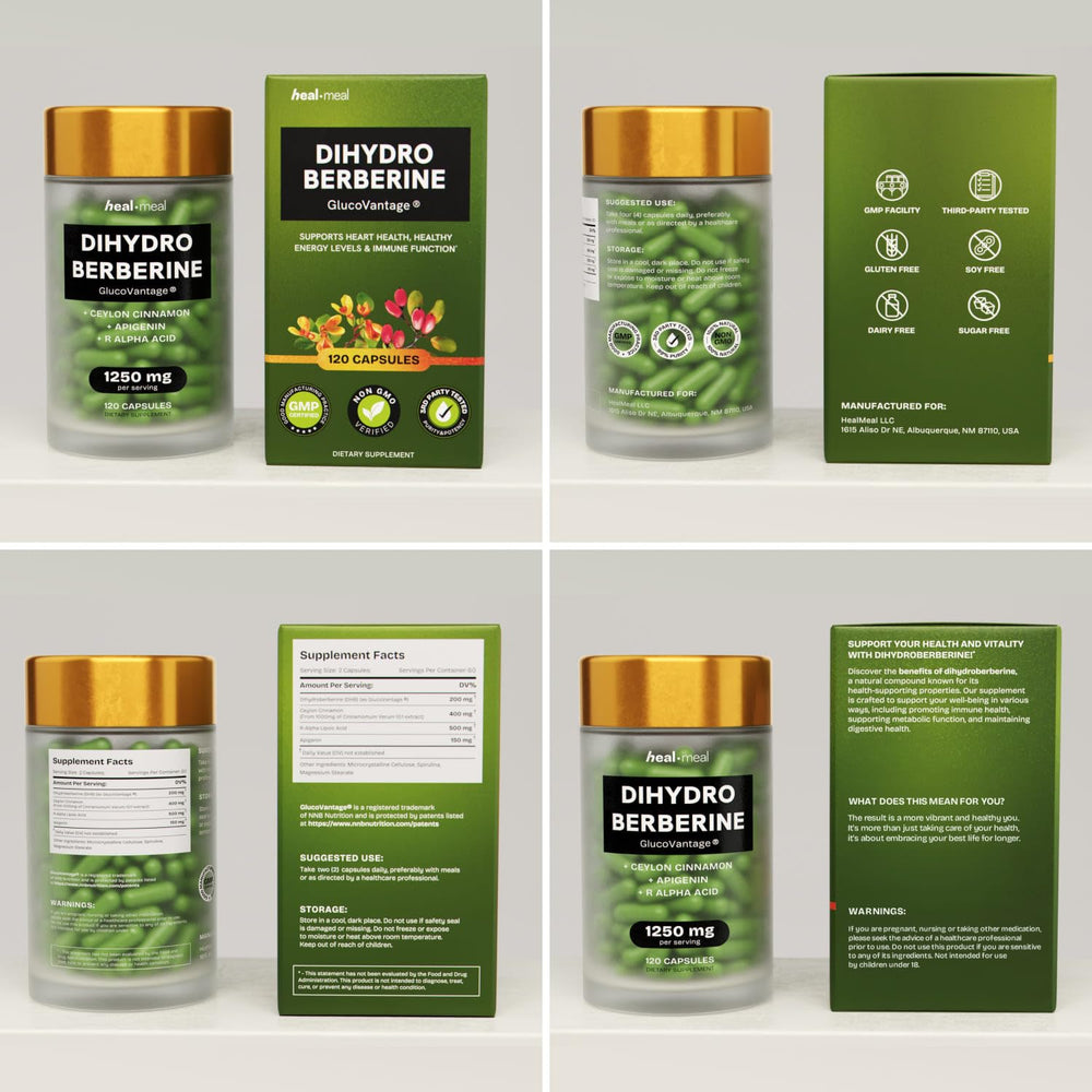 HealMeal Dihydroberberine cinnamon ingredient scene emphasizes flavor and synergy.