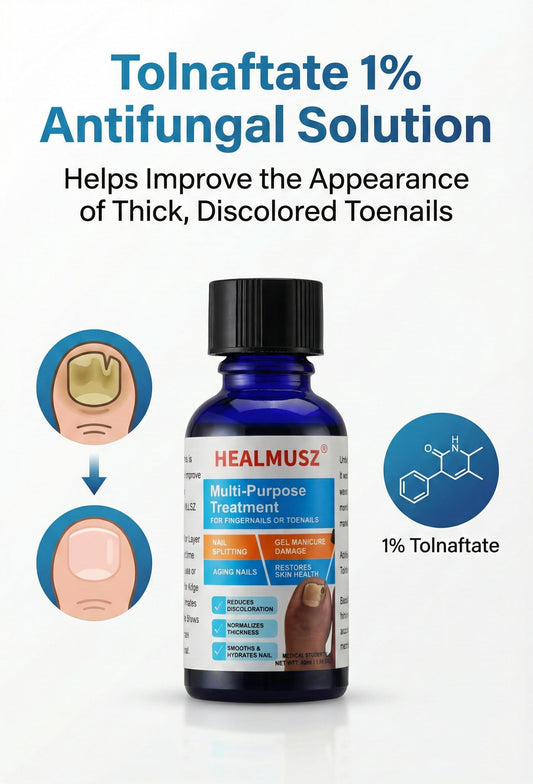 HEALMUSZ brush-on applicator delivering targeted antifungal contact.