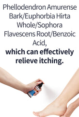 HEALMUSZ Foot Fungus Spray application on foot demonstrates quick odor relief.