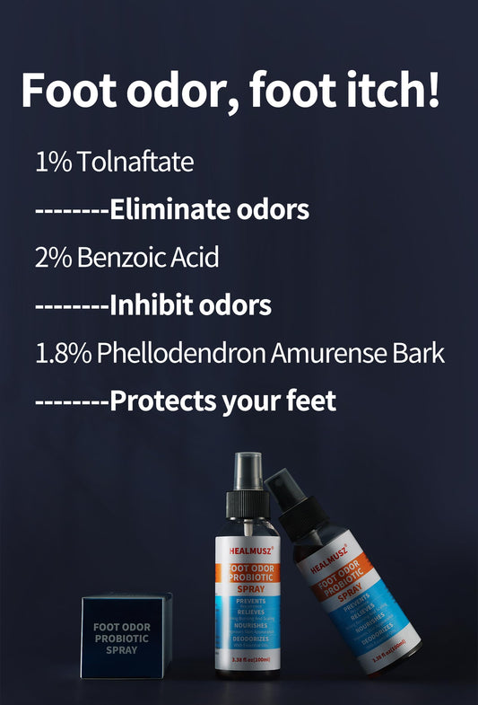 HEALMUSZ Foot Fungus Spray bottle top view emphasizing easy-to-use pump.