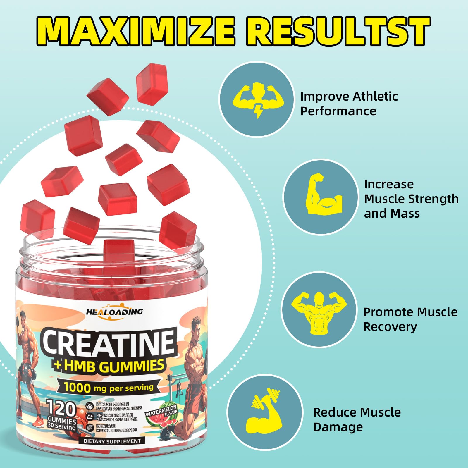 HEALOADING gym bag with gummies ready for training sessions