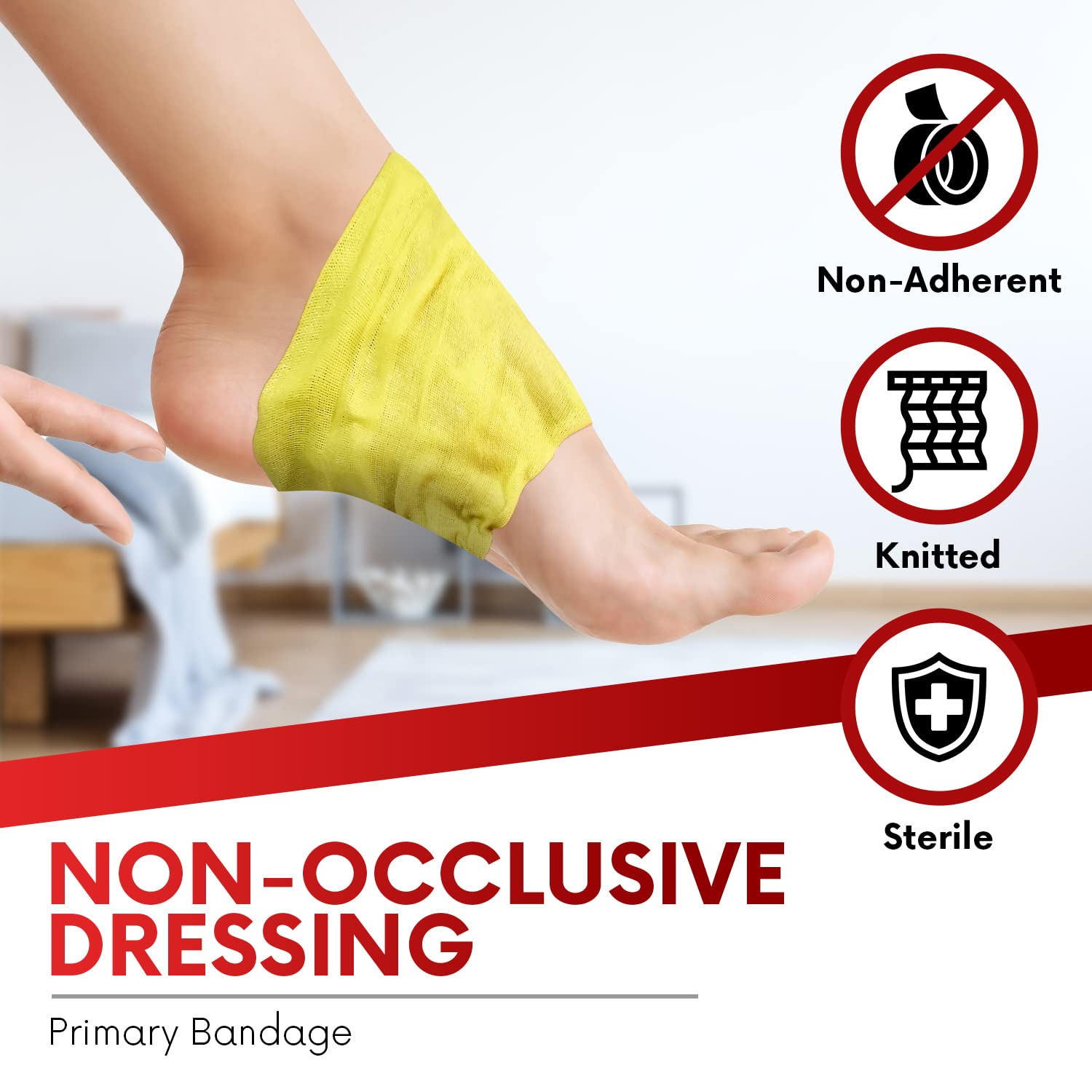 Healqu Xeroform odor-control feature visible in petrolatum dressing closeup.