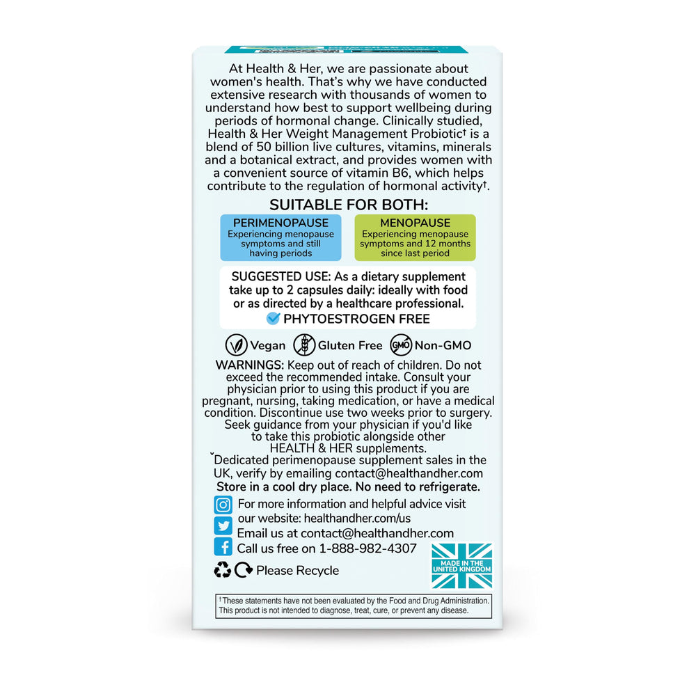 Health and Her menopause guide app navigation for exercise and habit reminders.