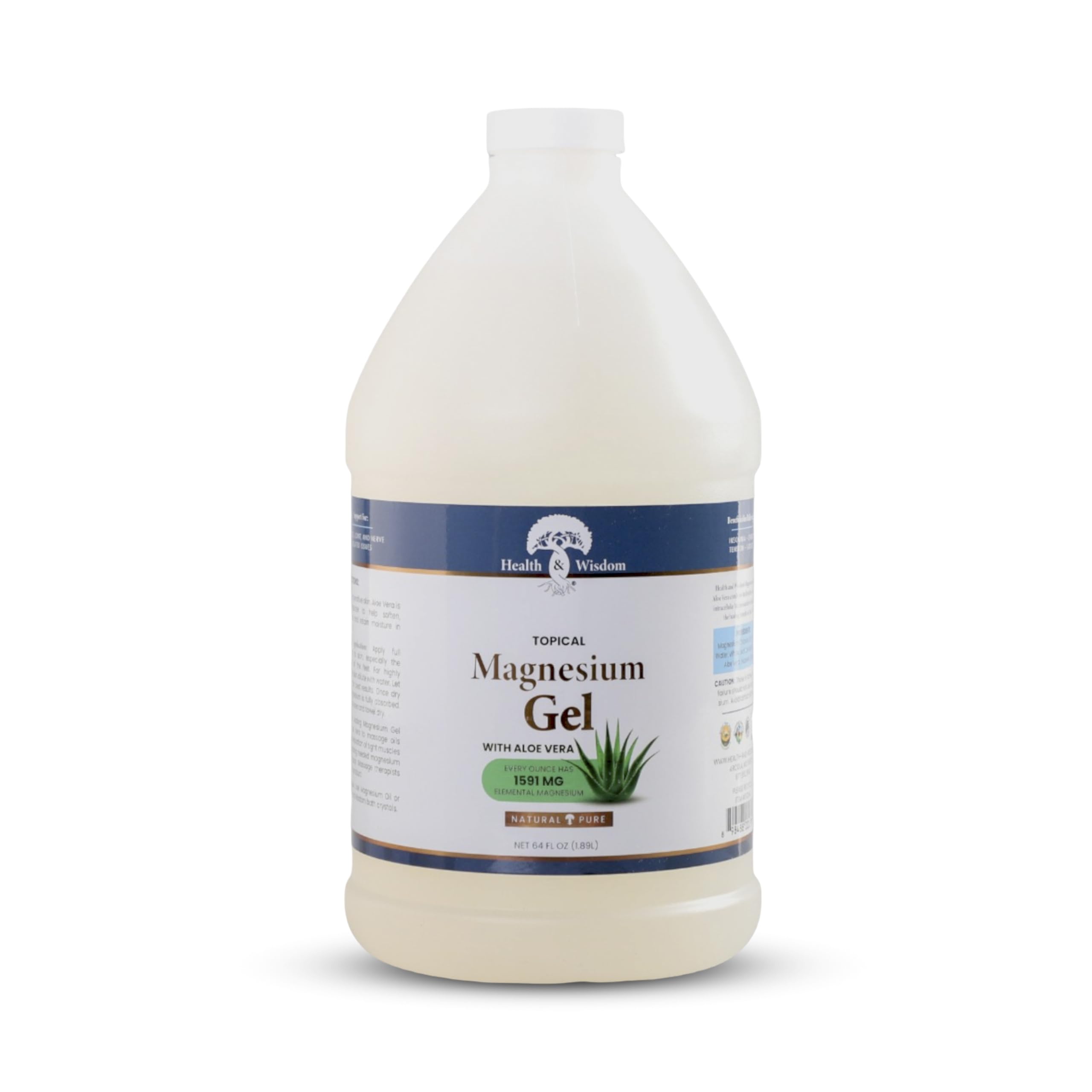 Health and Wisdom magnesium gel bottle with seaweed for hydration and relief