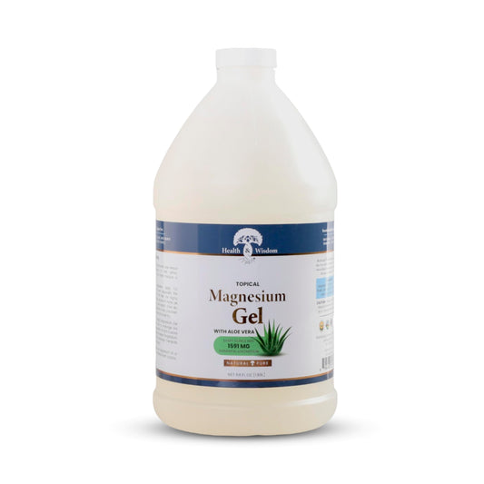 Health and Wisdom magnesium gel bottle with seaweed for hydration and relief