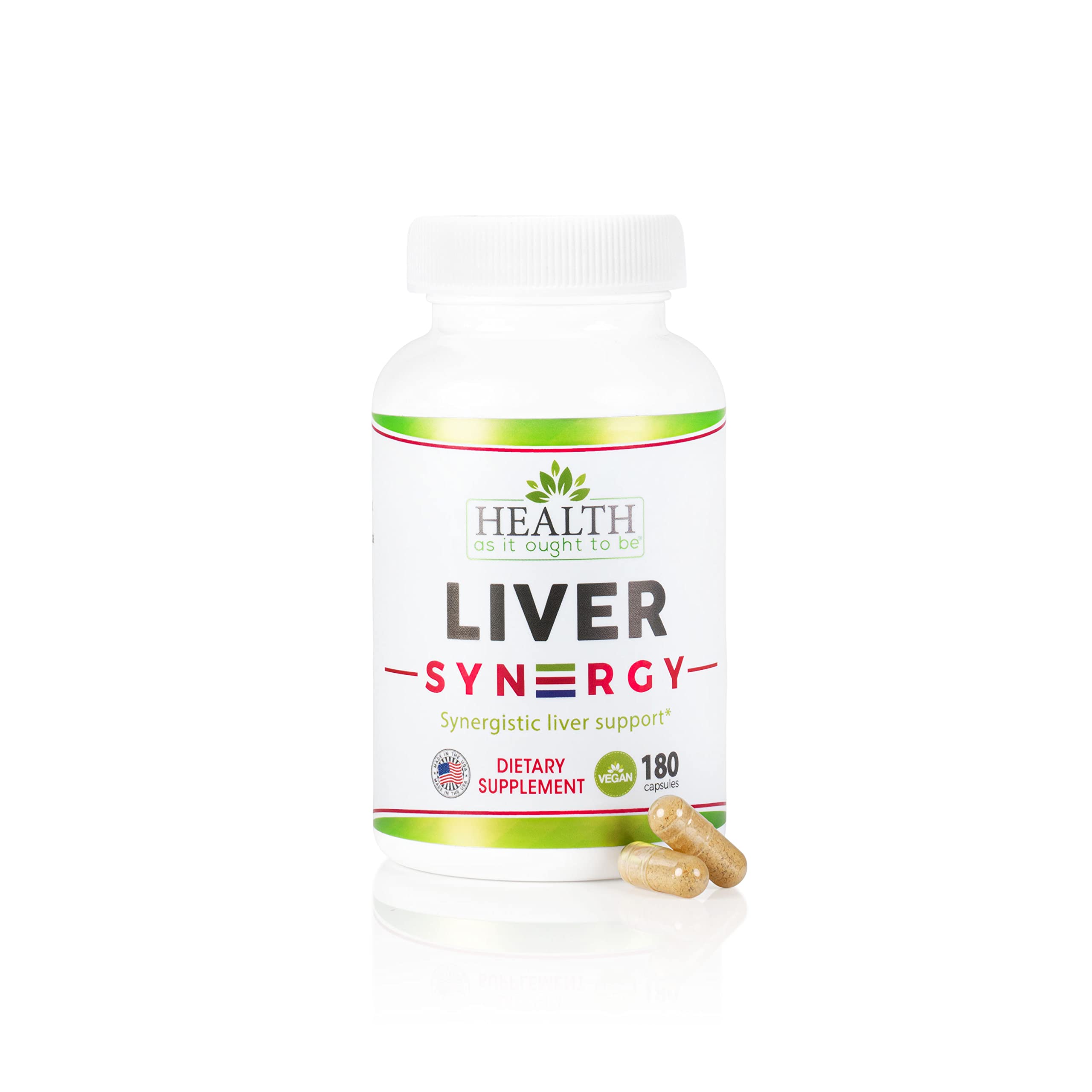 Health As It Ought To Be Liver Syn3rgy bottle front for daily liver support.