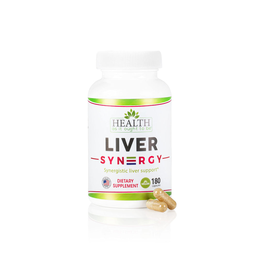 Health As It Ought To Be Liver Syn3rgy bottle front for daily liver support.