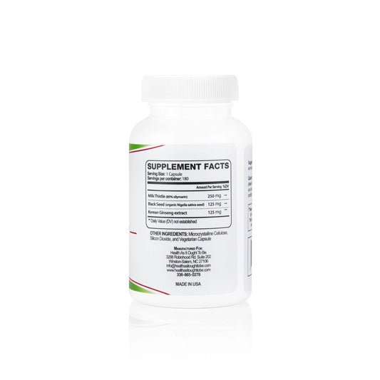 Health As It Ought To Be Liver Syn3rgy capsules close-up for easy daily use.
