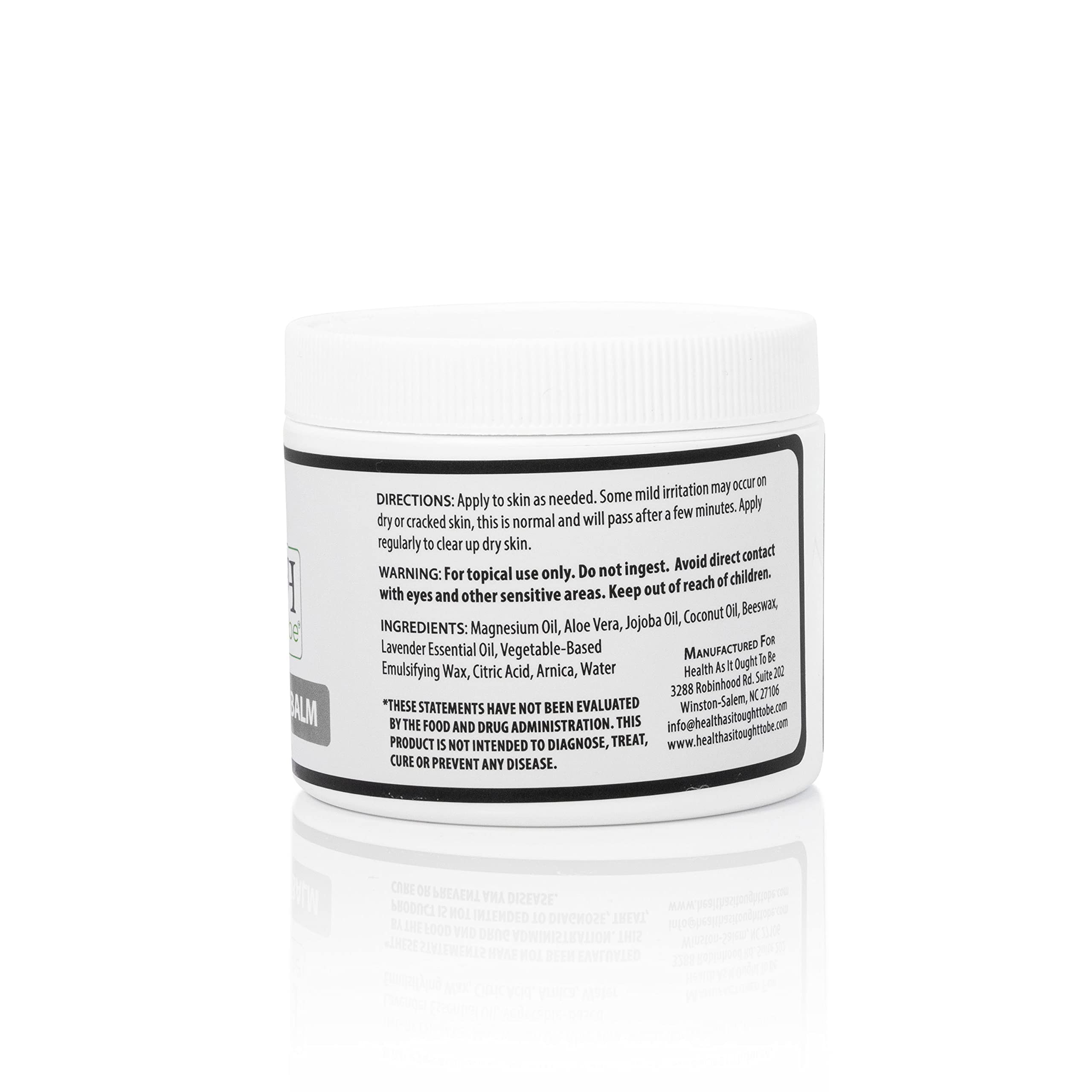 Health As It Ought To Be magnesium body balm arnica infusion soothing tense muscles.