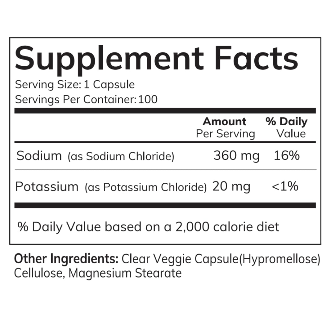 Health by Principle electrolyte capsules made-in-usa seal signaling quality testing.