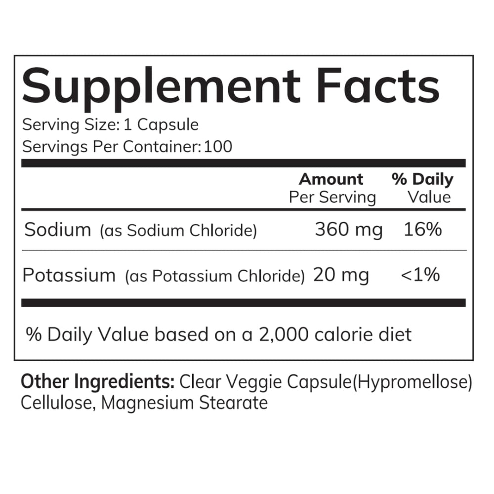 Health by Principle electrolyte capsules made-in-usa seal signaling quality testing.