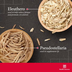 Health Concerns Adrenosen ingredients pak-eleuthero visible; supports energy and stress response.