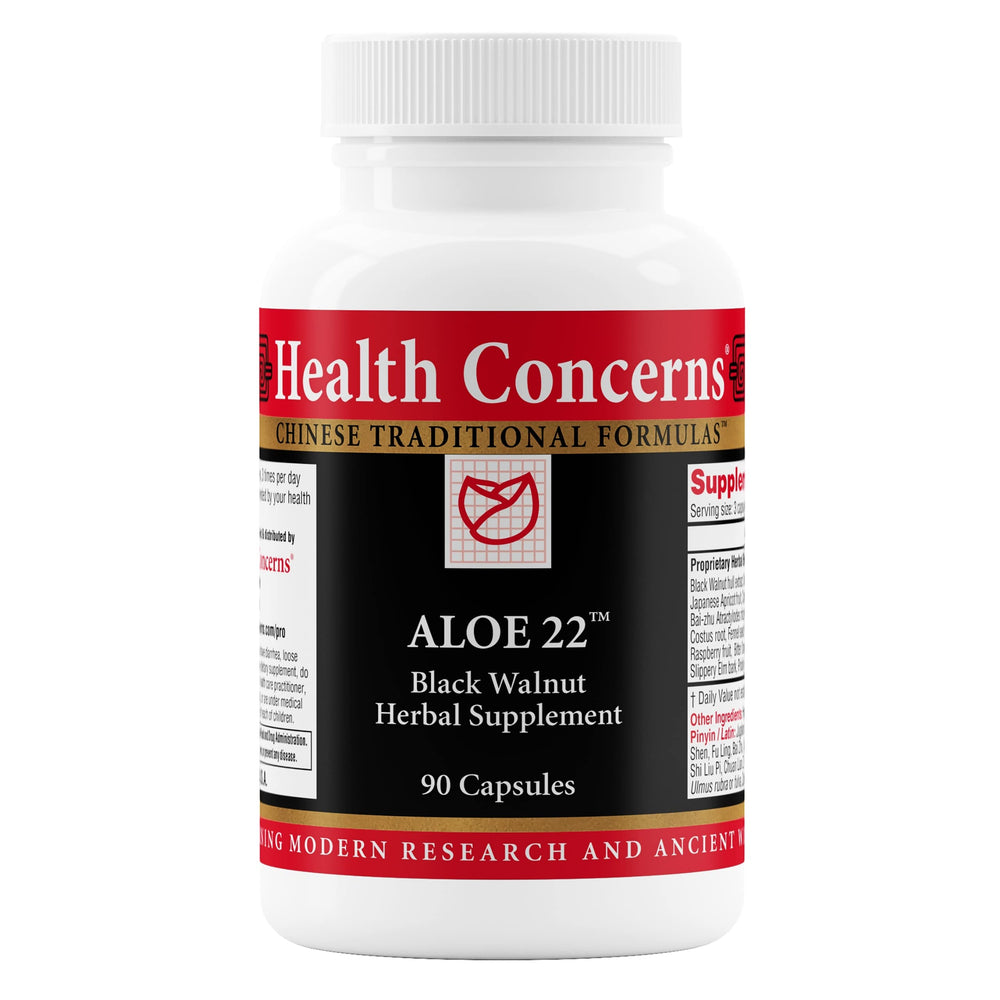 Health Concerns Aloe 22 bottle front for daily digestive support