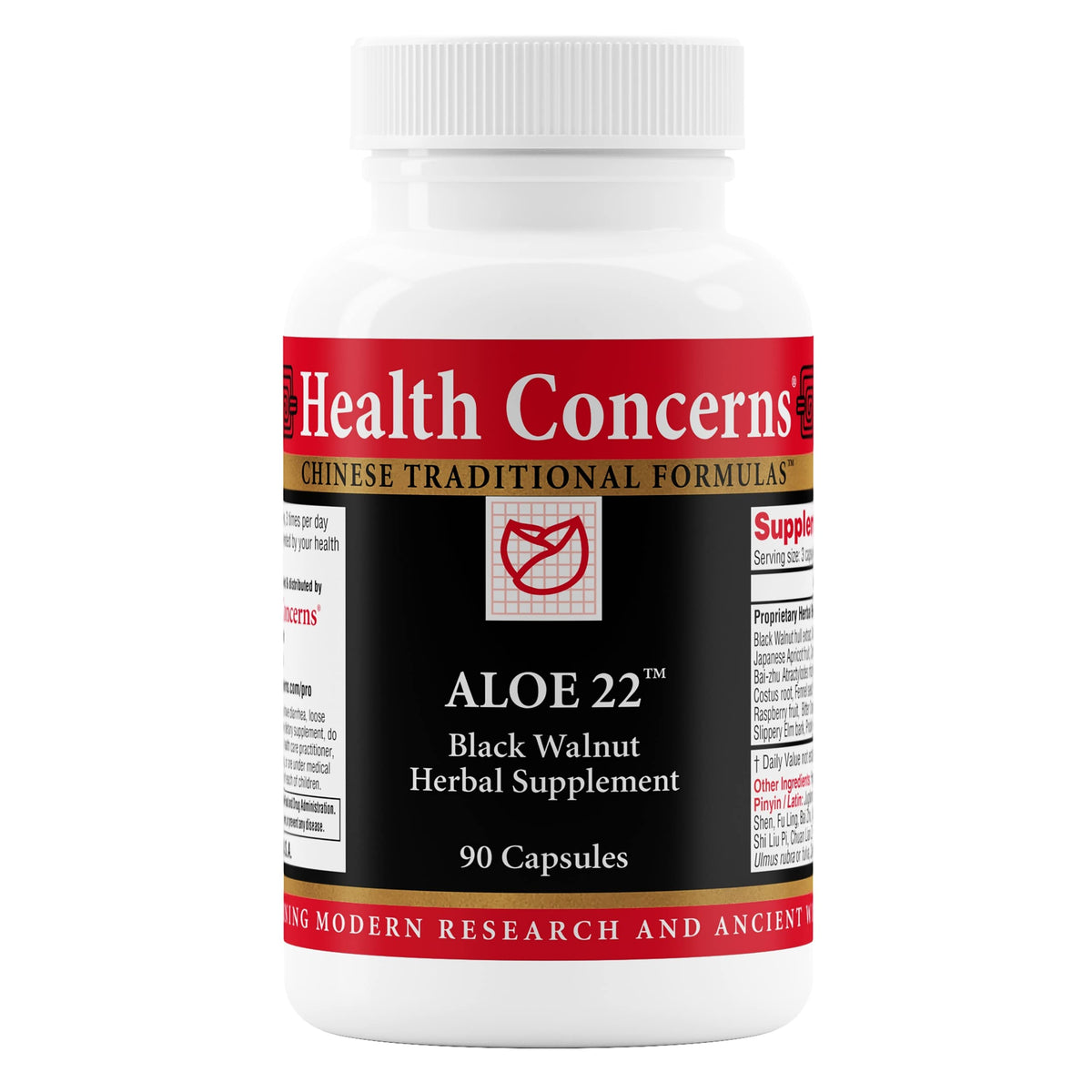 Health Concerns Aloe 22 bottle front for daily digestive support