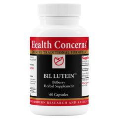 Health Concerns Bil Lutein bottle emphasizing eye-function and sharper vision