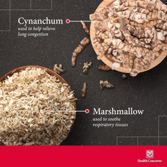 Health Concerns Clear Air ingredient marshmallow highlights soothing mucous membranes.