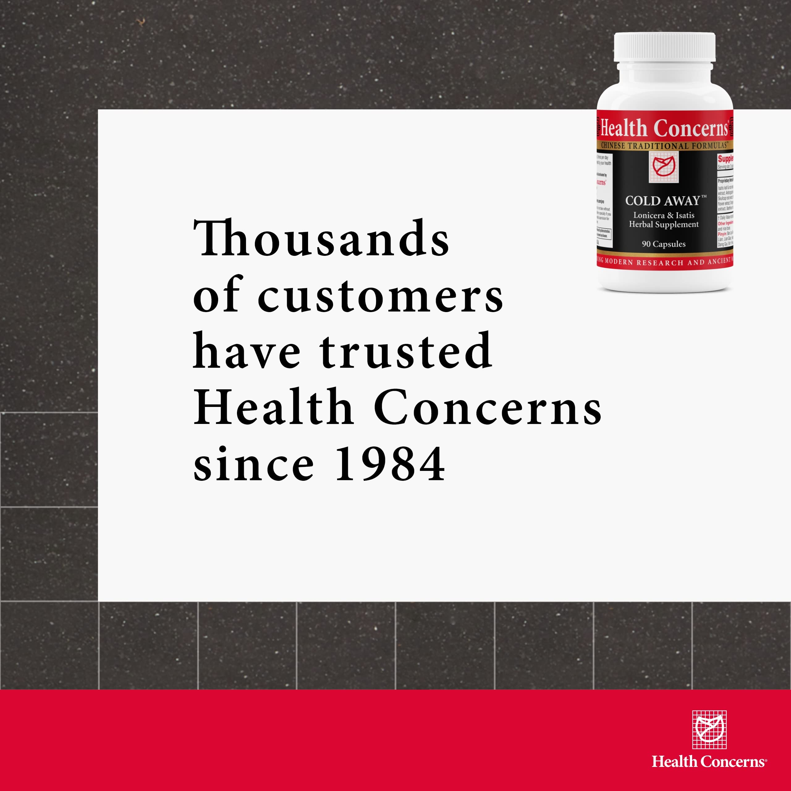 Herbal ingredients like licorice root and skullcap in Health Concerns Cold Away.