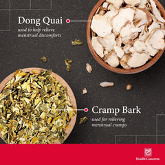 Health Concerns Cramp Bark Plus bottle label highlighting herbal ingredients and usage