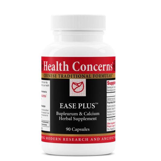 Health Concerns Ease Plus bottle front view promoting daily mood balance and calm energy.
