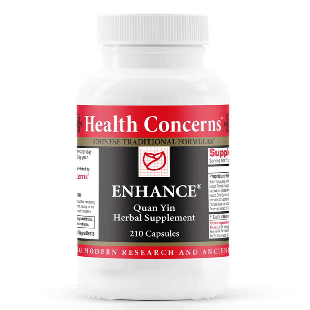 Health Concerns Enhance bottle with capsules supporting immune balance.