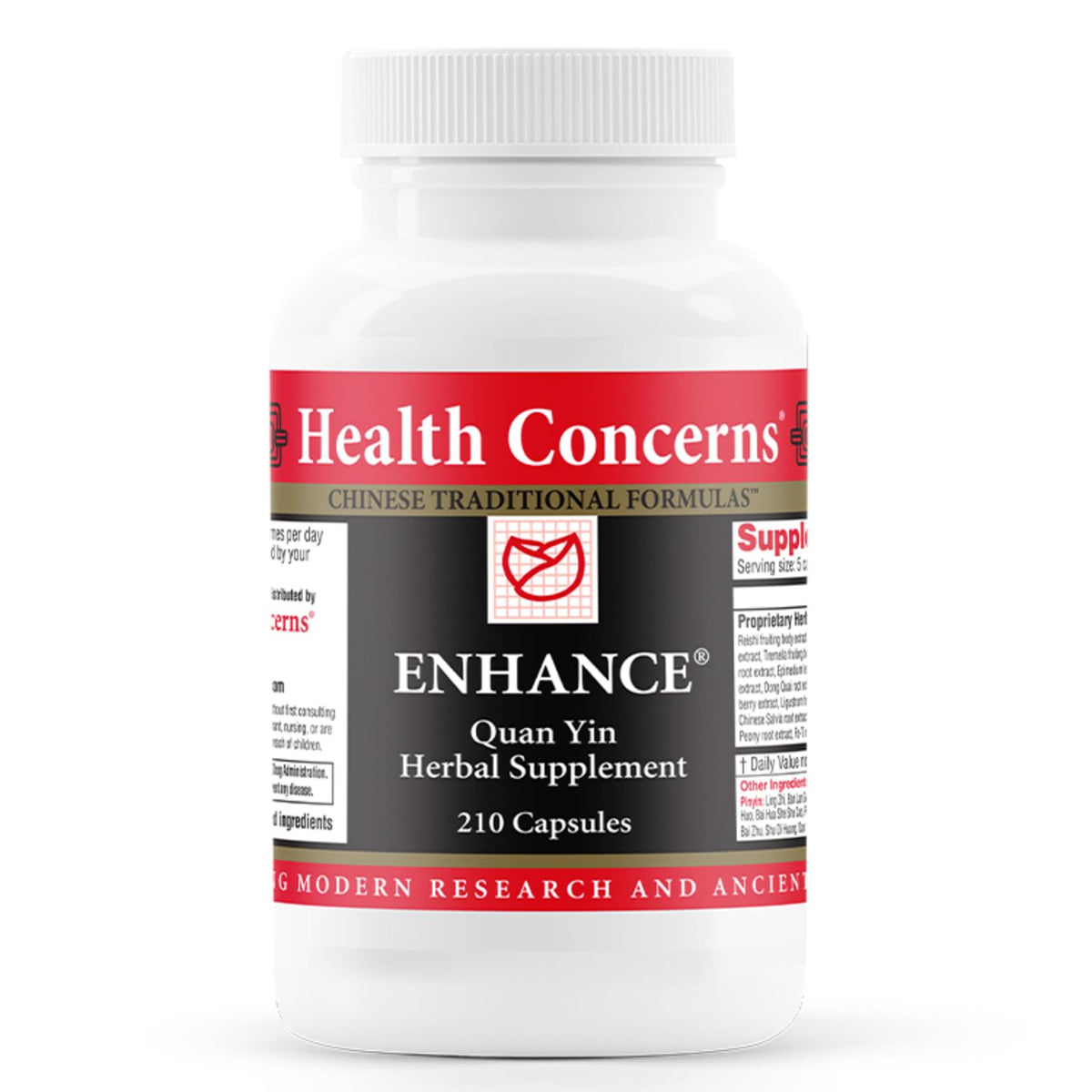 Health Concerns Enhance bottle with capsules supporting immune balance.