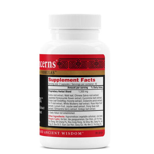 Health Concerns Flavonex capsules on display for cognitive focus potential.