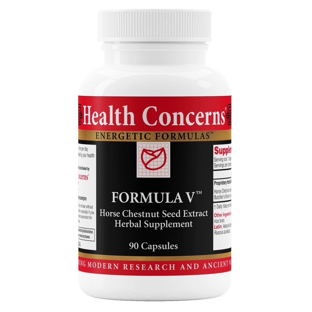 Health Concerns Formula V bottle signaling circulatory support and vein health