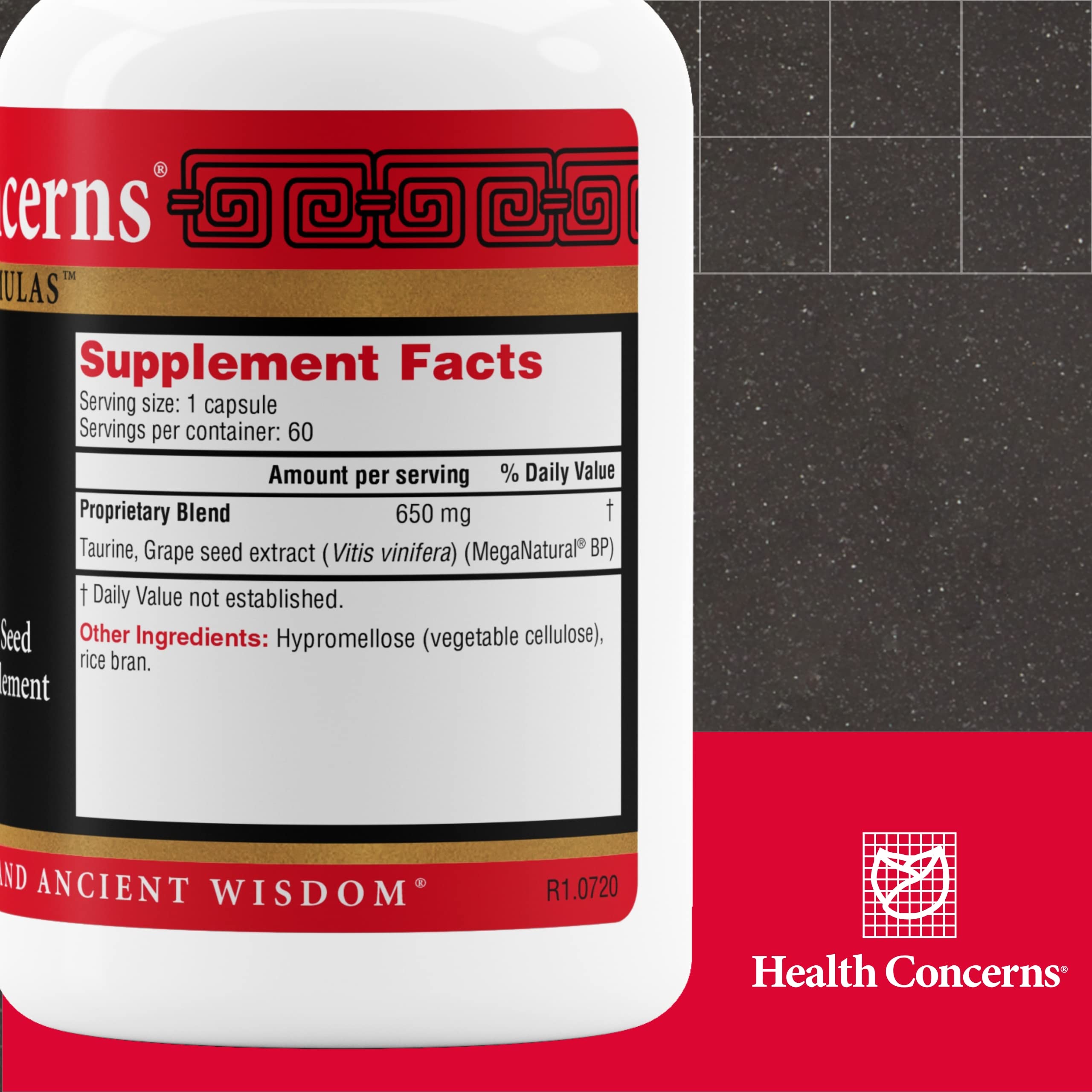 Health Concerns IBP capsules closeup highlighting daily heart support.