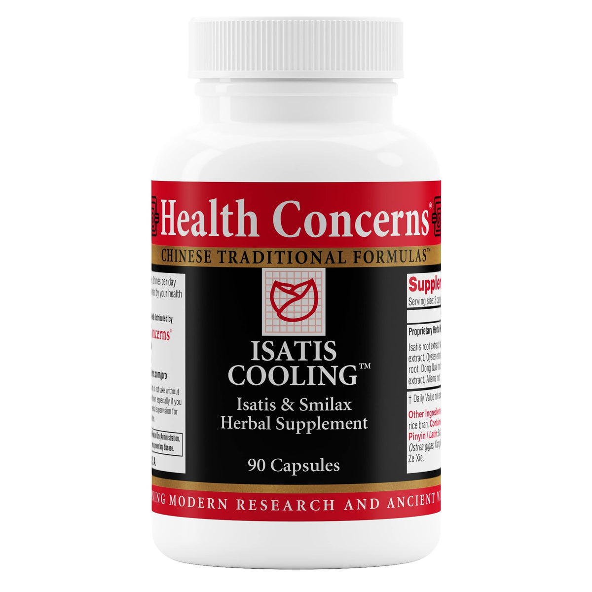 Health Concerns Isatis Cooling bottle front view supports gut health and gentle detox.