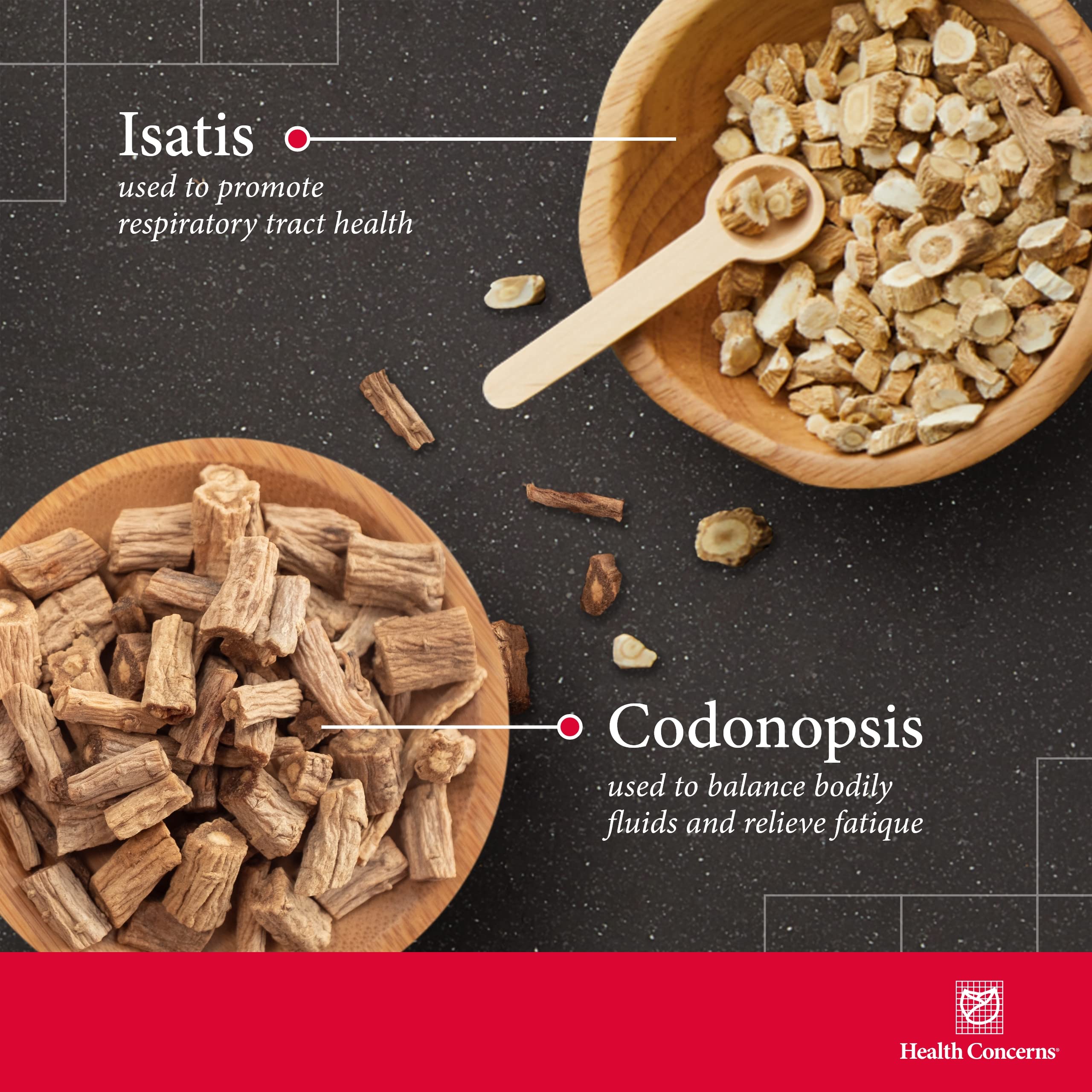 Health Concerns Isatis Cooling capsules closeup suggests daily immune and inflammation support potential.