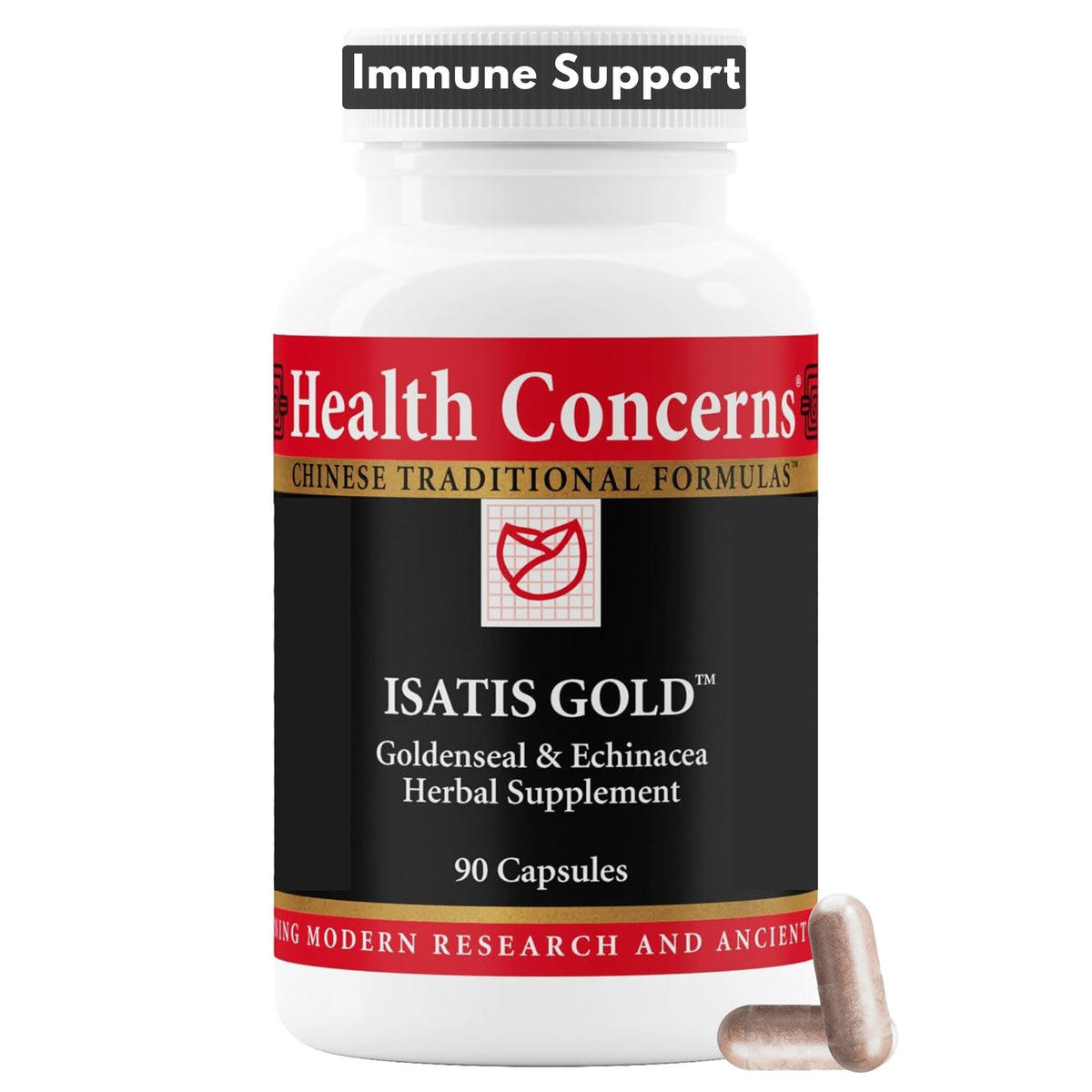 Health Concerns Isatis Gold bottle front view for daily immune support.