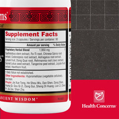 Health Concerns Marrow Plus bottle label highlights traditional herbal blend