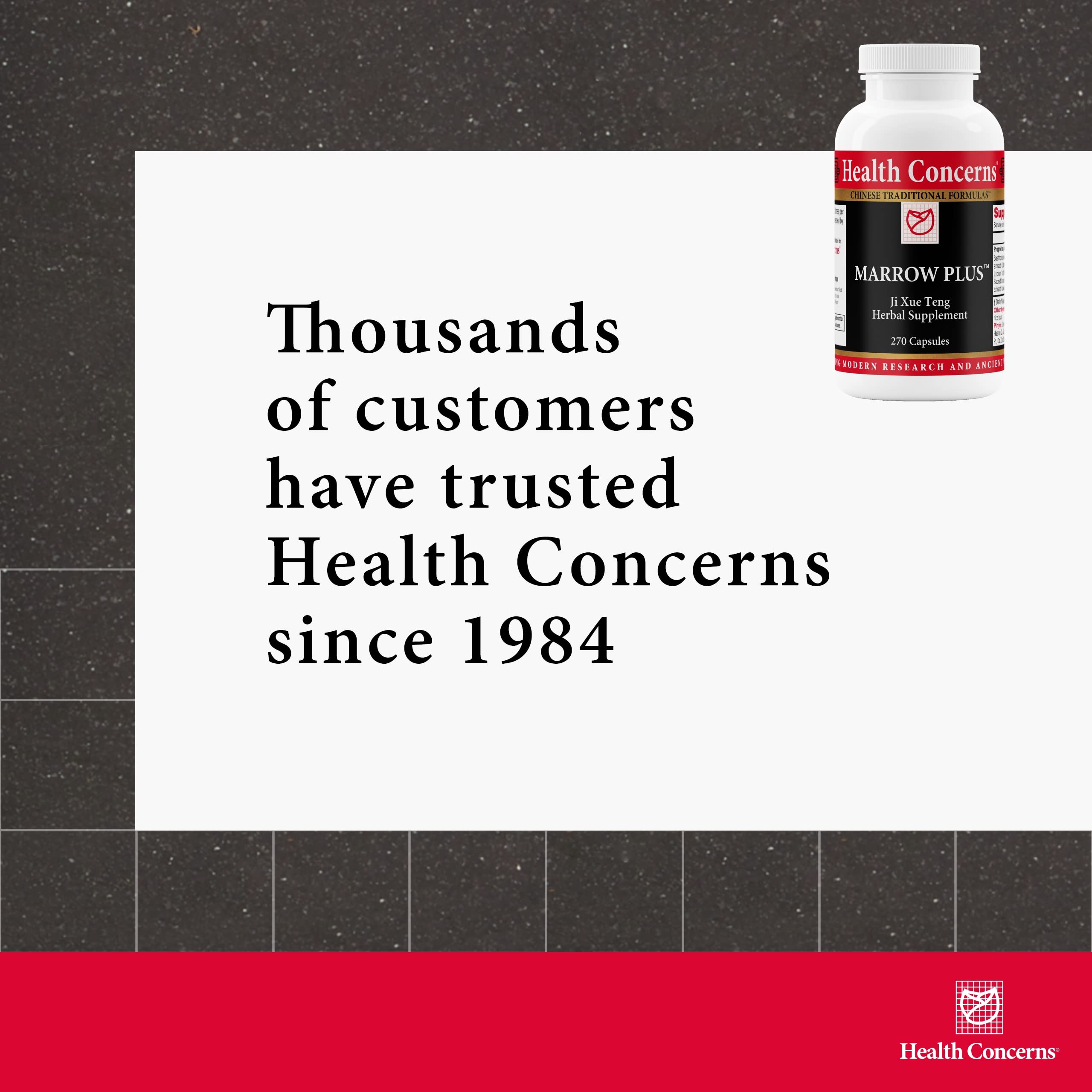 Health Concerns Marrow Plus bottle pouring capsules for daily use