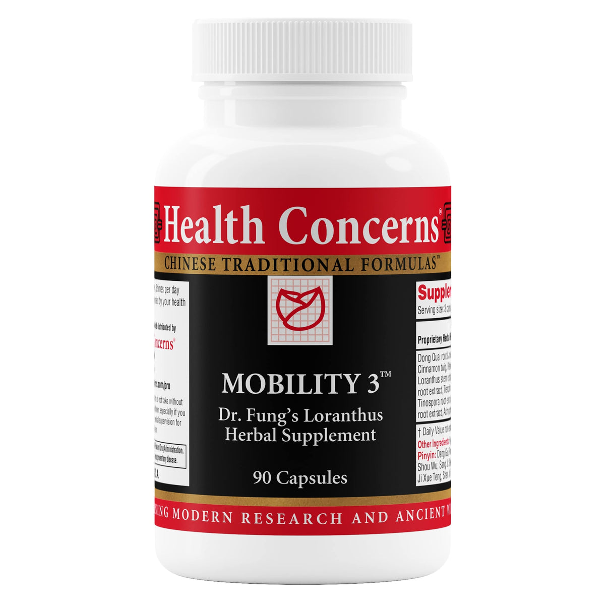 Health Concerns Mobility 3 bottle front view highlighting joint support formula