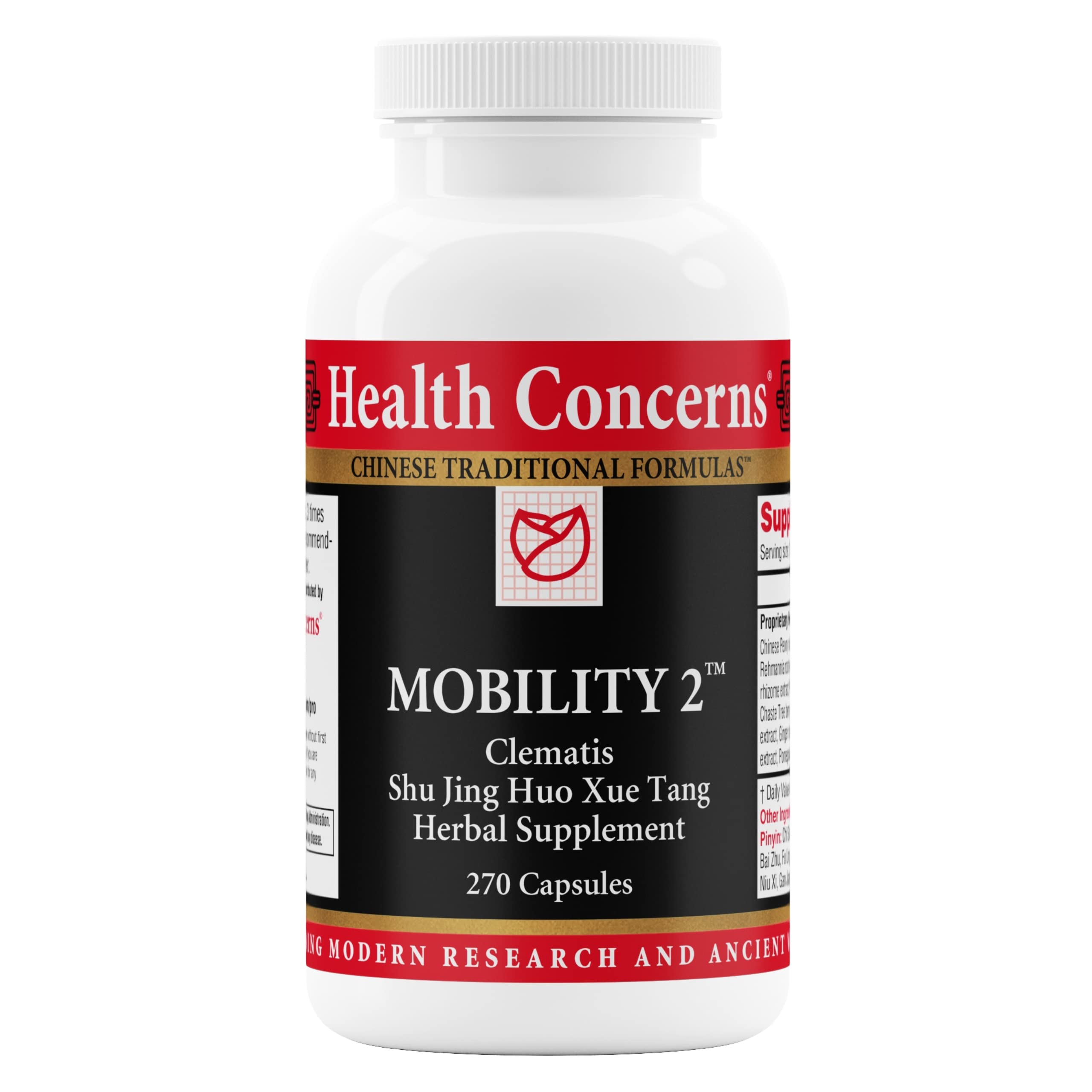 Health Concerns Mobility 2 bottle label showing traditional herbal blend for joint support