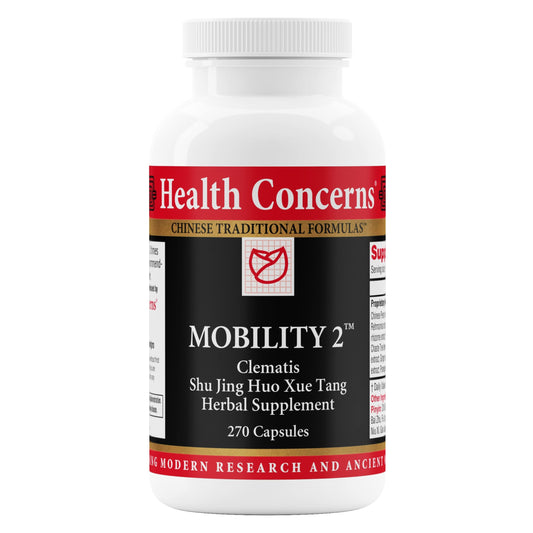 Health Concerns Mobility 2 bottle label showing traditional herbal blend for joint support