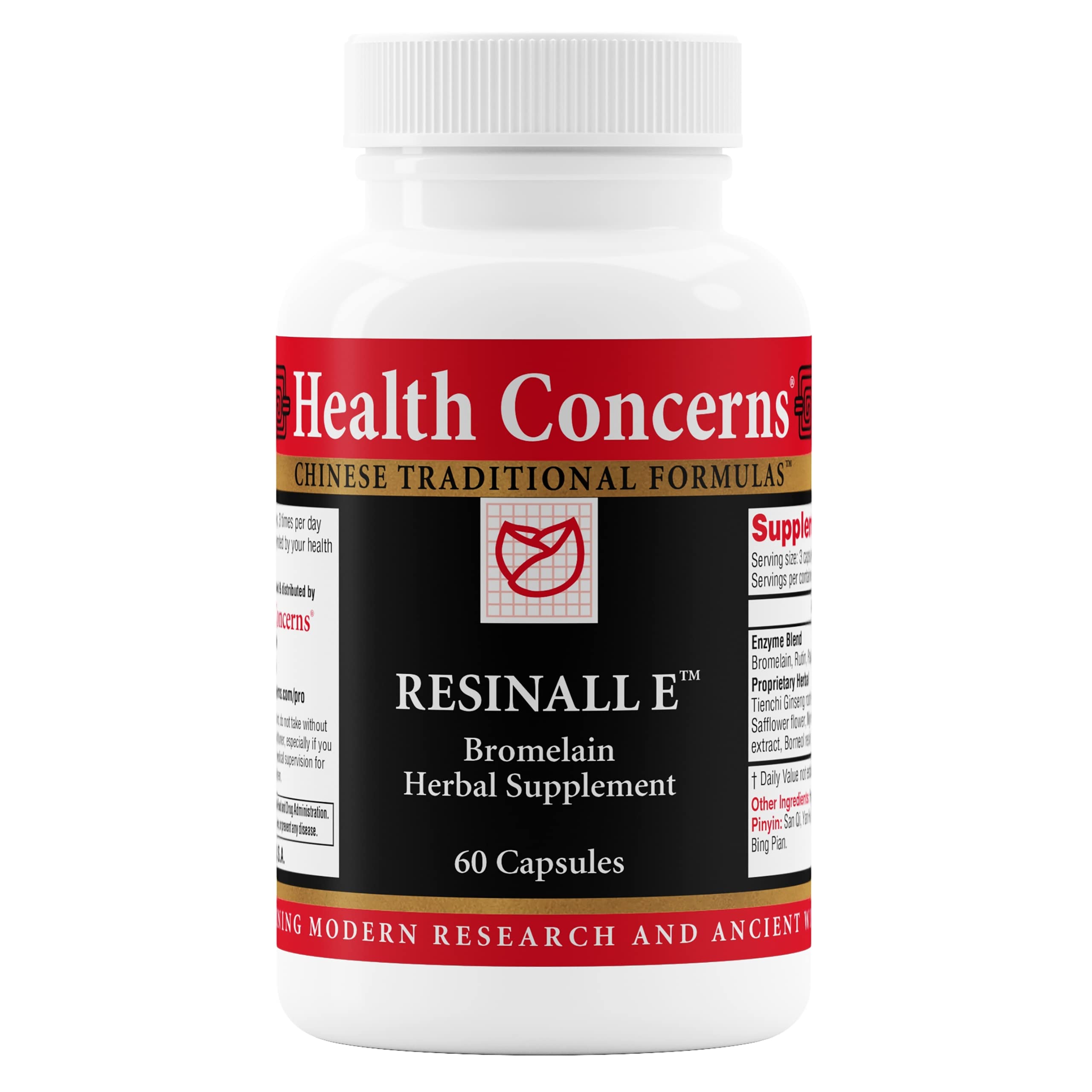 Health Concerns Resinall E bottle cap, compact packaging for convenient recovery support