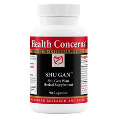 Health Concerns Shu Gan liver support bottle for digestive balance.