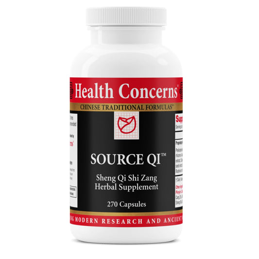 Health Concerns Source Qi bottle front view emphasizing digestive balance and Qi tonification.